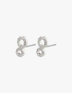 Pilgrim Rogue Recycled Crystal Earrings Silver Plated