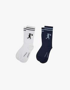 Womenswear: Karen Walker Runaway Socks Denim/White