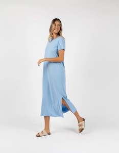 Humidity Basic Tee Dress Blue