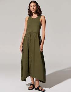 POL Toya Tank Dress Khaki