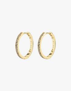 Pilgrim Ebna Medium Crystal Hoops - Gold Plated