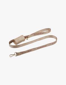 Karen Walker Runaway Woven Dog Leash & Bag Holder Macadamia/Chestnut