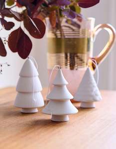 Robert Gordon Hanging Christmas Tree Ornaments Set Of 3 White