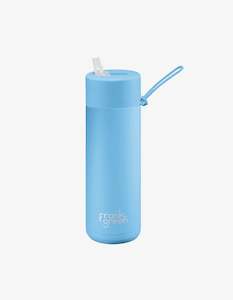 Frank Green  20 oz Stainless Steel Ceramic Reusable Bottle with Straw Lid Sky Blue