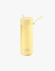 Frank Green Stainless Steel Ceramic 20oz Reusable Bottle With Straw Lid Buttermilk