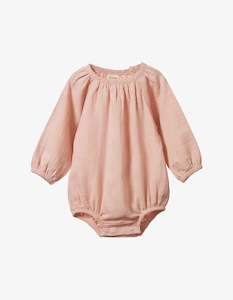 Nature Baby Meadow Bodysuit Rose Dust Crinkle