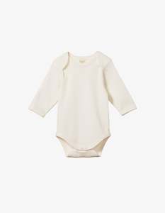 Nature Baby Long Sleeve Bodysuit Natural Organic Cotton