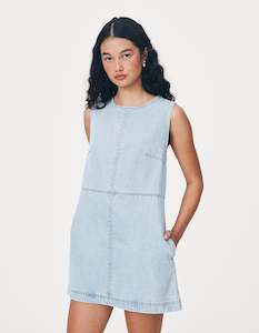 Rowie The Label Jean Denim Mini Dress Azul