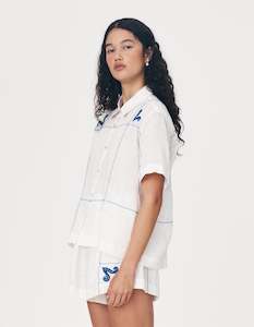 Womenswear: Rowie The Label Aries Linen Shirt Bone