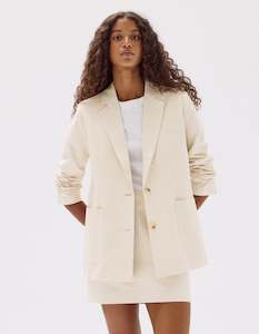 Womenswear: Assembly Label Simone Cotton Linen Blend Jacket Oat Marle