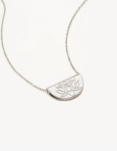 By Charlotte Lotus Short Necklace -Silver