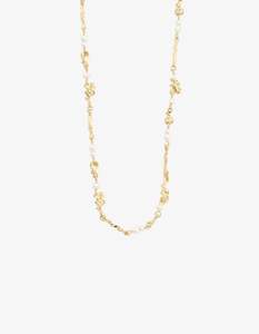 Pilgrim Focus Necklace - Gold Plated - White