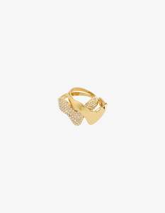 Pilgrim Connect Recycled 2-In-1 Set Crystal Ring - Crystal - Gold Plated