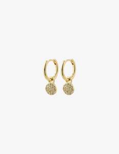 Pilgrim Pilgrim  Chayenne Recycled Crystal Hoop Earrings - Gold Plated