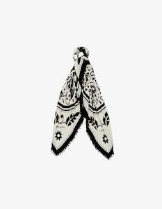 Karen WalkerFiligree Modal Twill Scarf Cream/Black One Size