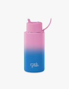 Frank Green 34oz SS Ceramic Reusable Bottle Gradient Wild Orchid Flip Straw Lid