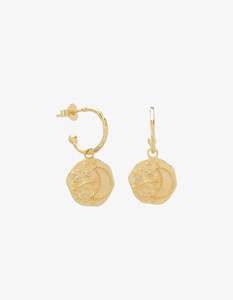 Womenswear: Murkani Night Sky Hoop Earrings in 18KT Yellow Gold Plate