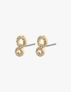 Pilgrim Rogue Recycled Crystal Earrings Gold Plated