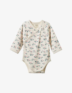 Nature Baby L/S Kimono Bodysuit Waterlillies Print