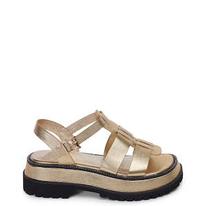 Kathryn Wilson Kendall Sandal Gold Lizard