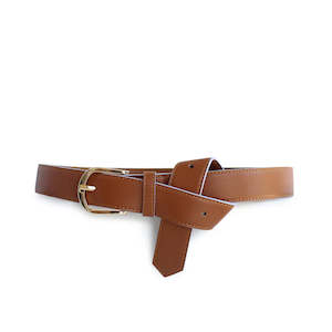 Kathryn Wilson Cassie Belt Walnut Calf/Orchid