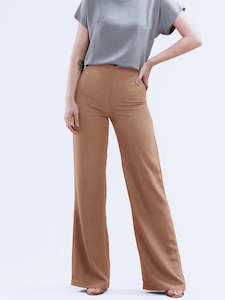 Clothing: Draped Wide Leg Pants in Camel