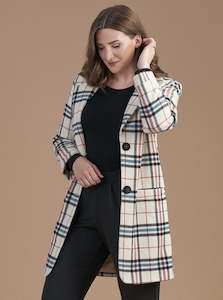 Checked Cocoon Coat