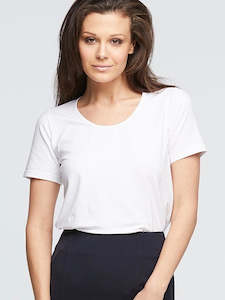 Round Neck Organic Cotton Tee White - FINAL SALE