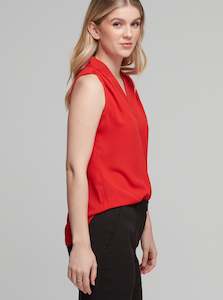 Sleeveless Gathered Blouse