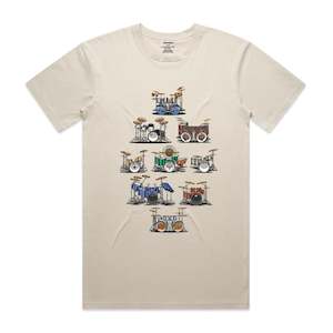 2XL: Famous Drum Kits - Men's T-Shirt - Bone