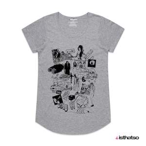 The Zero Years Women's Scoop Neck Fashion T-Shirt - Grey Marle