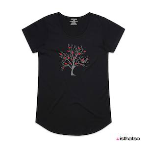 Hearty Tree Women's Scoop Neck Fashion T-Shirt - Black