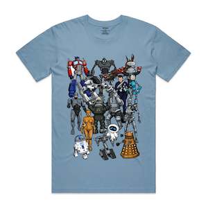 Robots Men's T-Shirt - Mid Blue