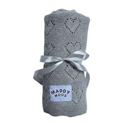 Maddy Moos Cotton Baby Blanket - Grey