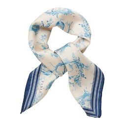 Gift: Toile de Jouy Vintage Blue Square Scarf by Fable England