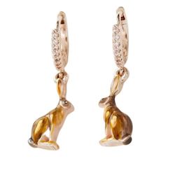 Gift: Enamel Hare Huggie Earrings by Fable England