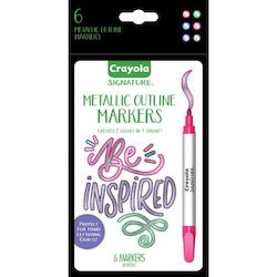 Signature Metallic Outline Paint Markers 6 Pack by Crayola