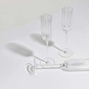 Gift Boxes: PETAL CHAMPAGNE FLUTE - CLEAR - SET OF 4