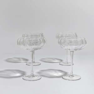 PETAL COCKTAIL GLASS - CLEAR- SET OF 4