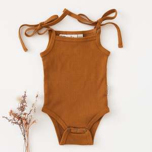 Sienna Cotton Sunsuit In Vintage Gold