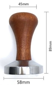 Coffee Tamper 58mm Flat Bottom Dark Brown