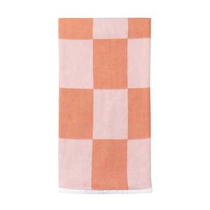 Checkerboard Towel - Coral