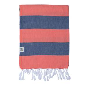 Santorini Towel Coral Navy