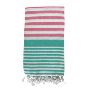 Sofia Turkish Towel Pink Turquoise