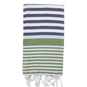 Sofia Turkish Towel Navy Olive