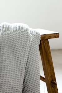 Waffle Bath Towel Pale Grey