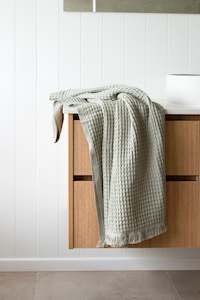 Waffle Bath Towel Sage Grey