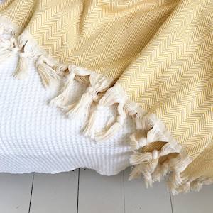 Herringbone Throw Mustard