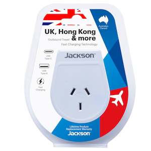 Outbound Slim USB-A & C Travel Adaptor - UK & Hong Kong