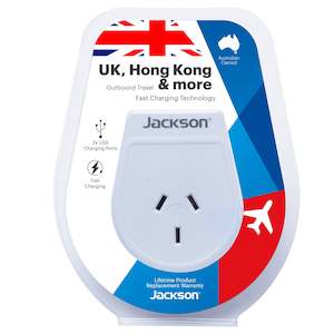 Outbound Slim USB-A Travel Adaptor - UK & Hong Kong